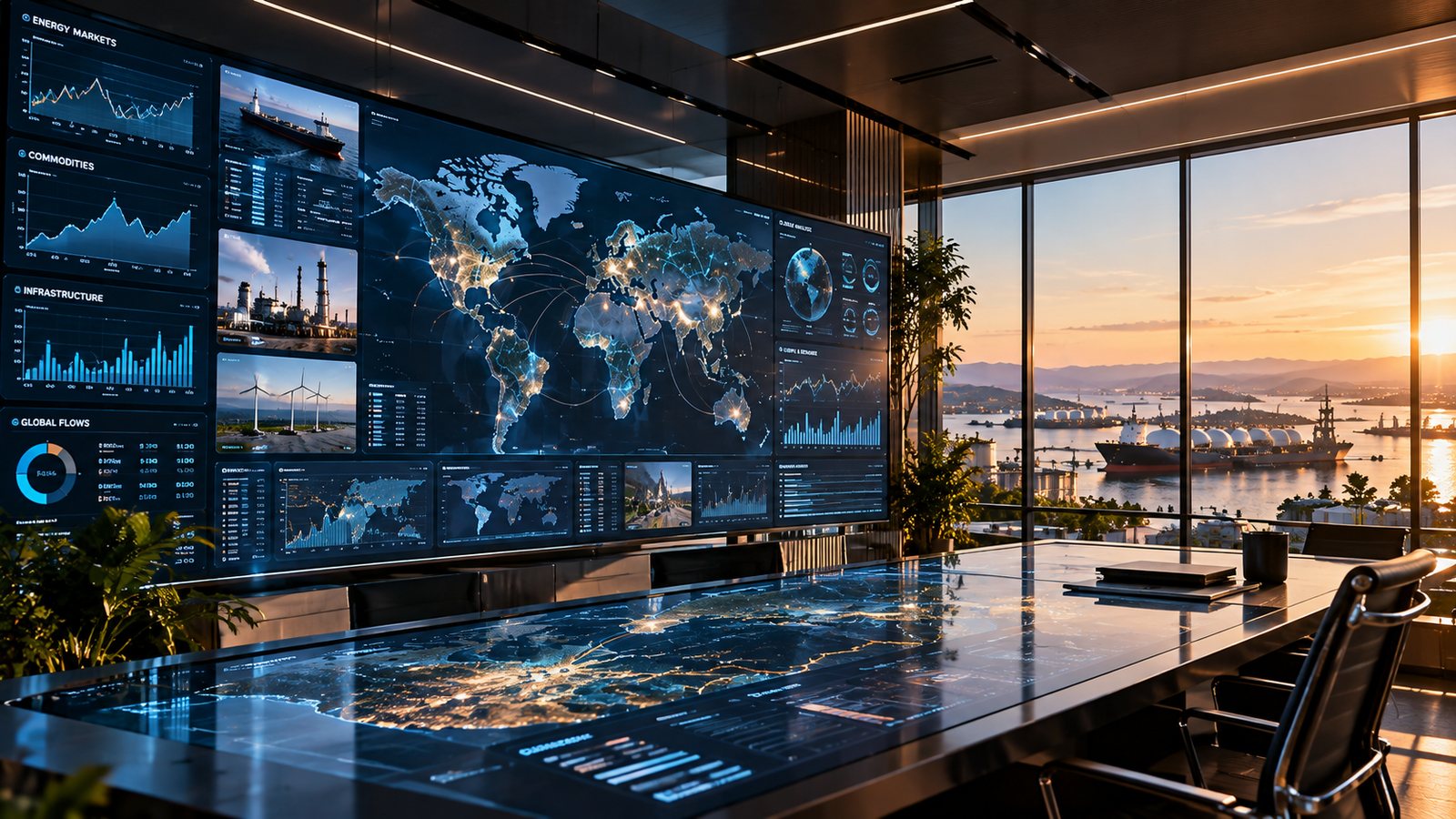 Energy control centre with market, infrastructure and logistics data